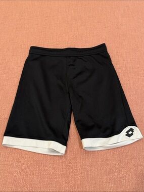 Lotto Black Athletic Shorts youth medium - approx teen 12 years IMO